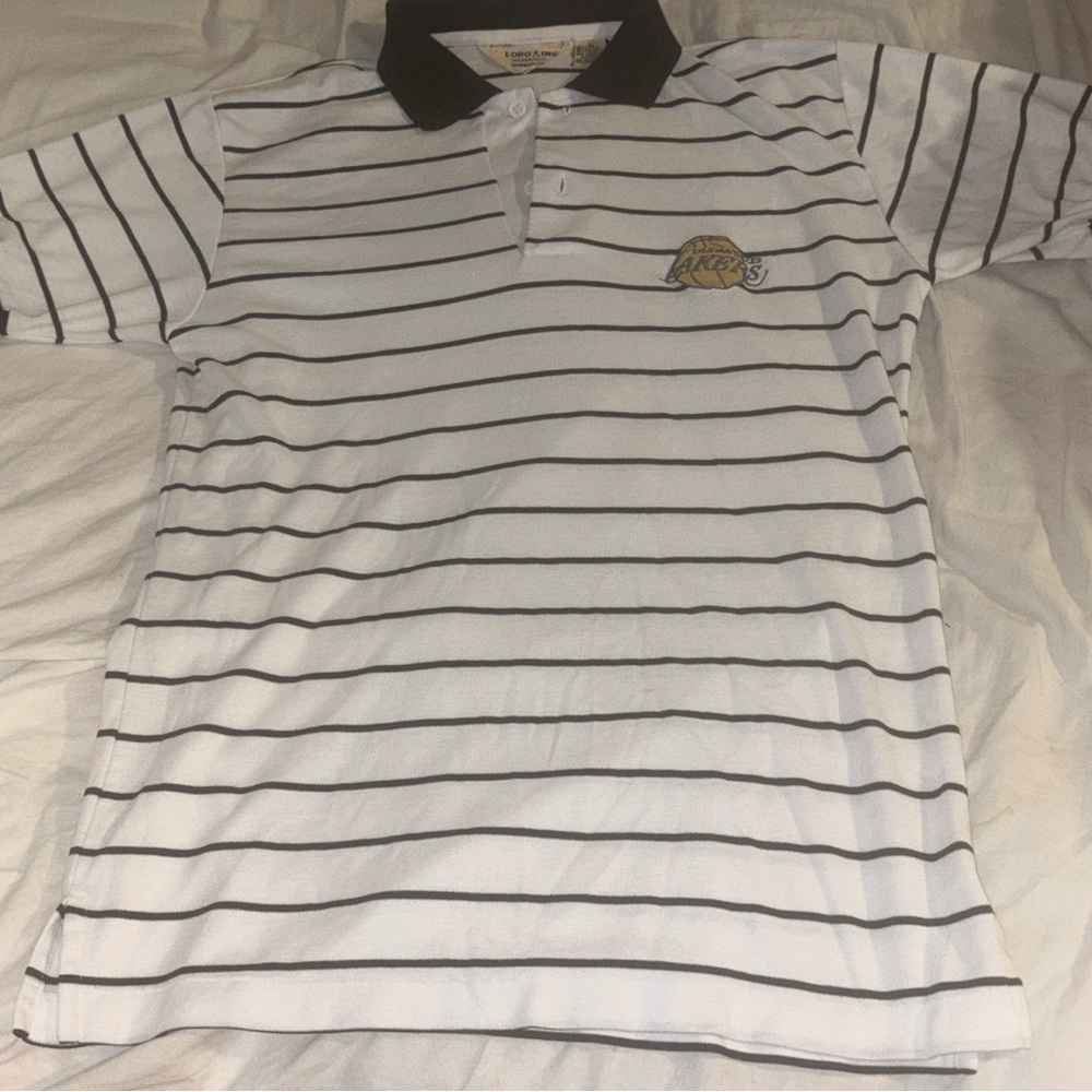 Vintage Polo LAKERS  White Short Sleeve Shirt